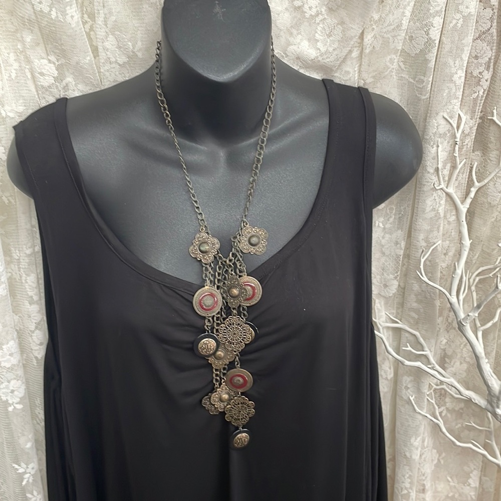 Unique Brass Coins & Babbles & Chain Necklace
